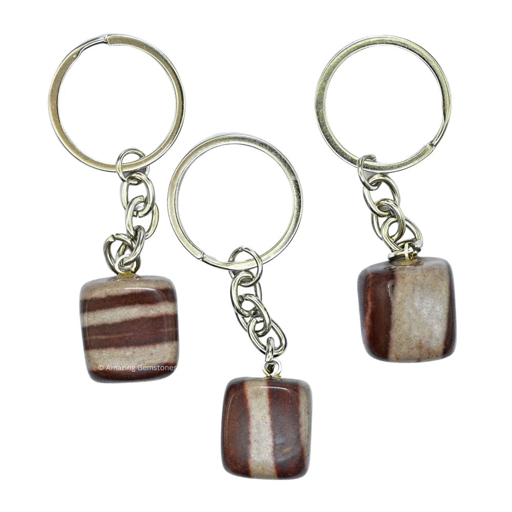 Narmada Shiva Lingam Keychain Keys Holder (Tumble)