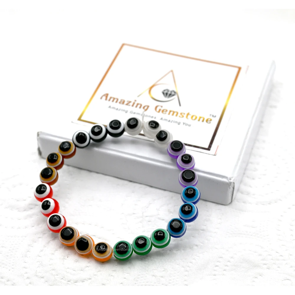 Multi Evil Eye Bracelet (3 by 3 Beads)