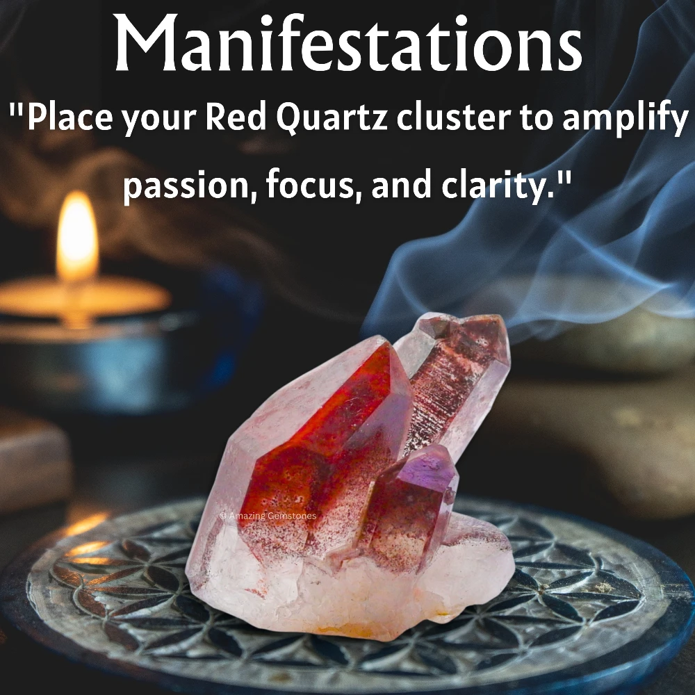 Red Hematoid Quartz Points Mineral Specimen (Small)