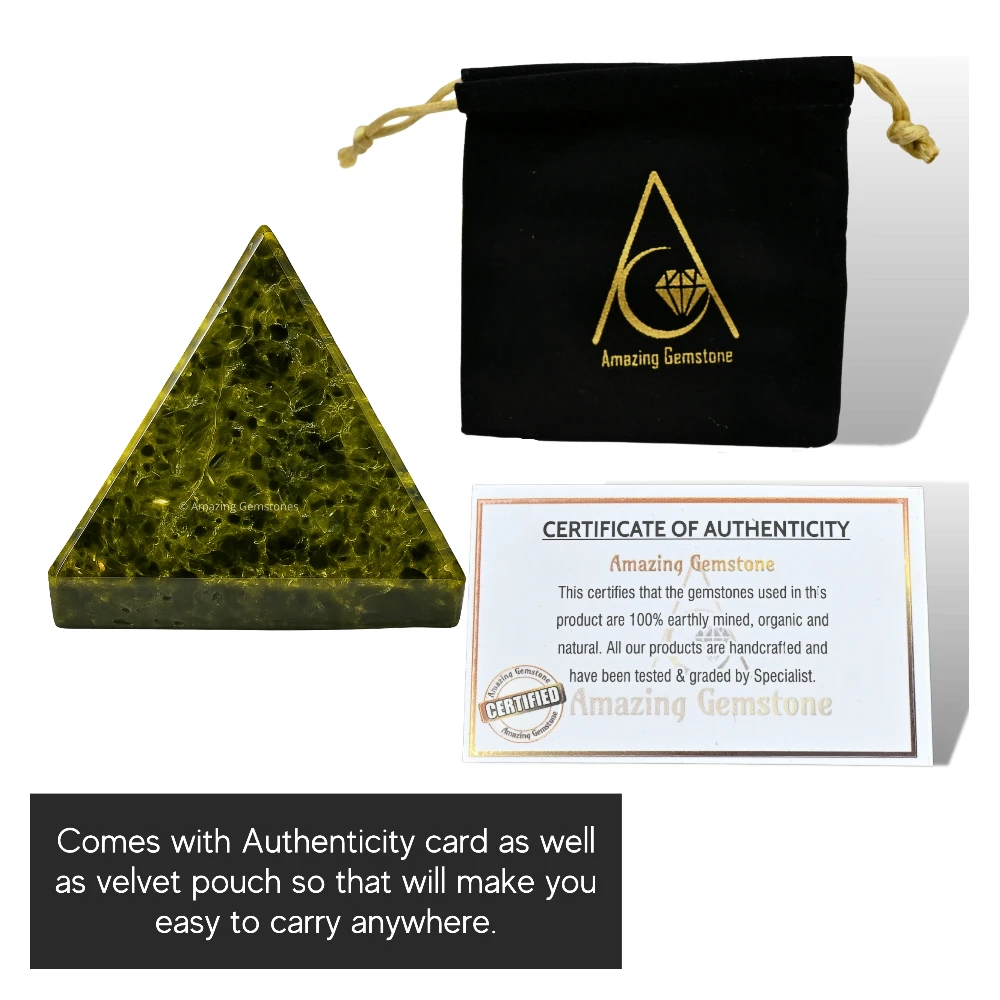 Green Tourmaline in Matrix Pyramid (1 Inch)
