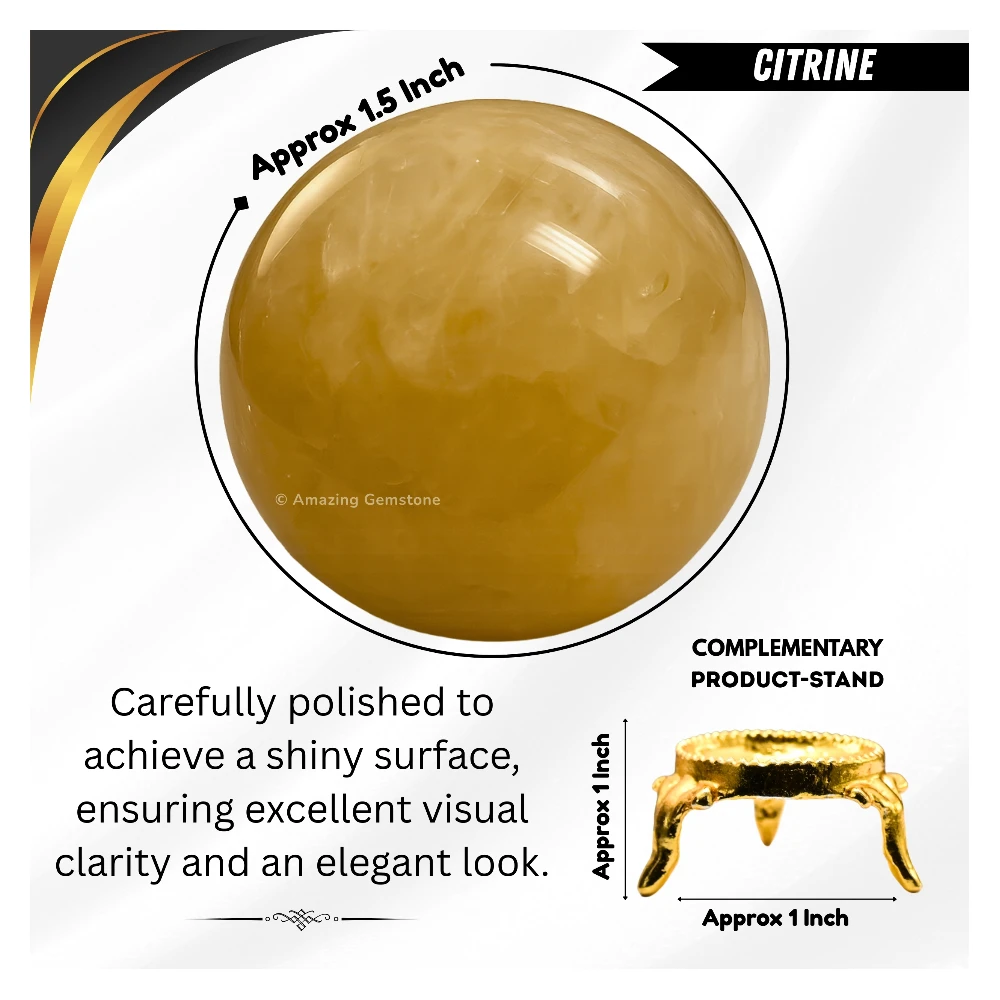 Citrine Sphere (1.5 Inch)