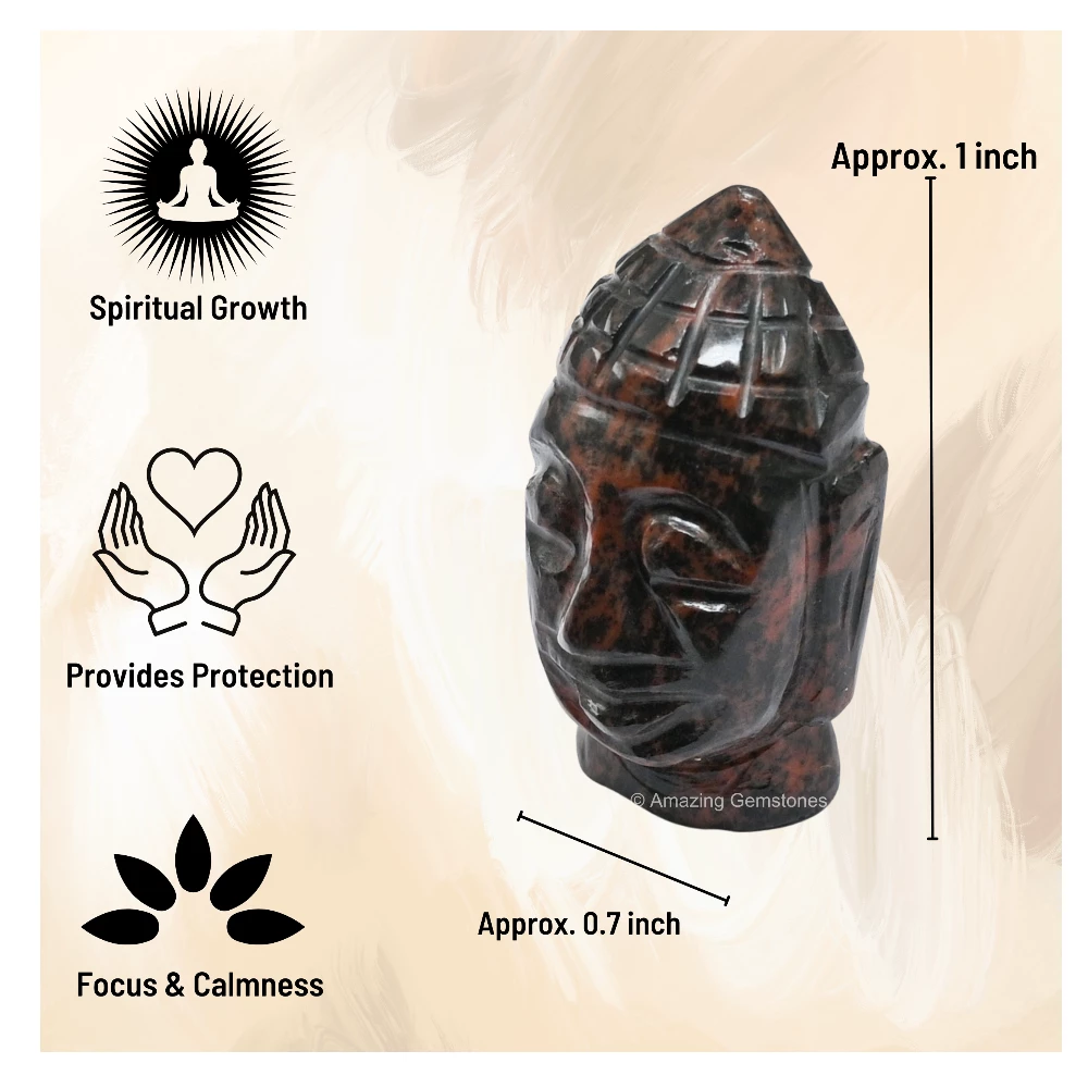 Mahogany Obsidian Buddha Head