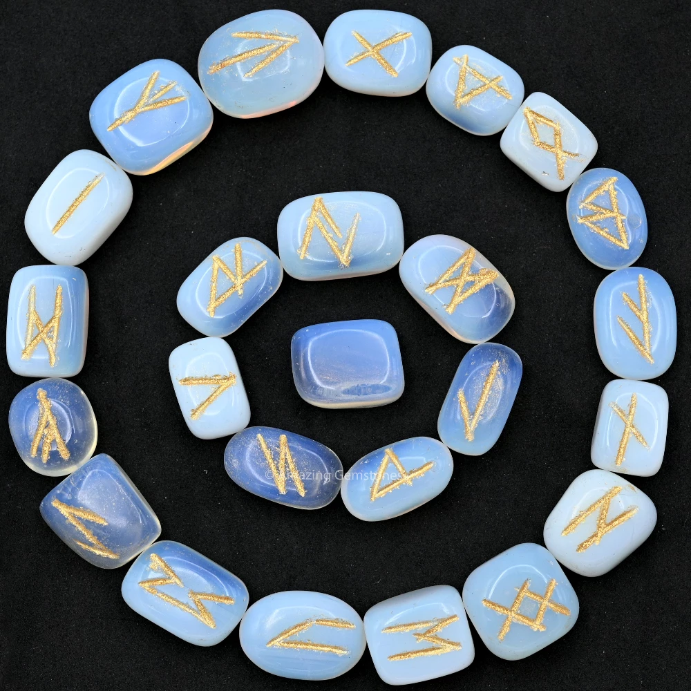 Opalite Rune Stones Set