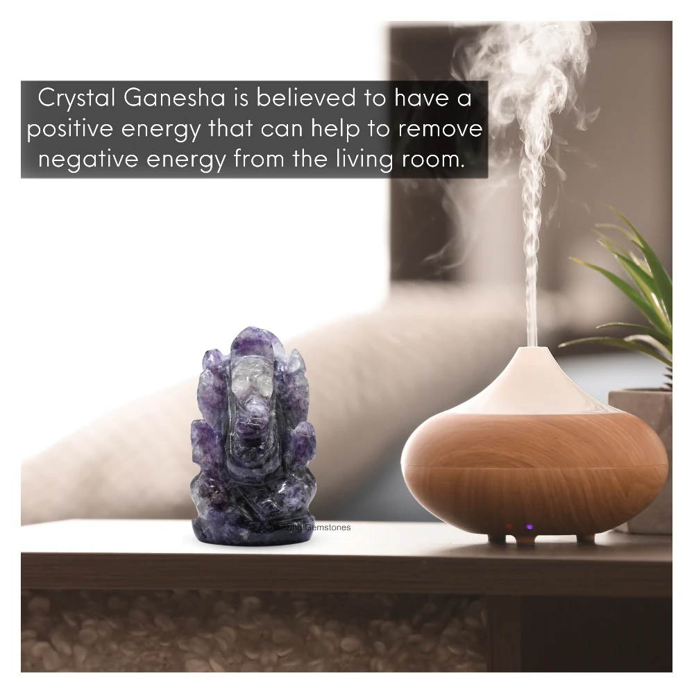 Lepidolite Ganesha Crystal Idol