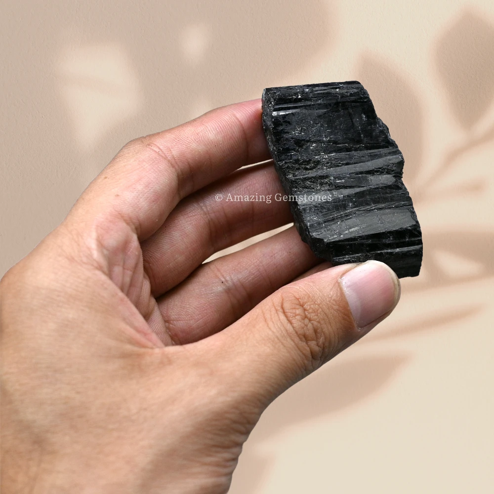 Black Tourmaline Rough Raw Crystal (Half LB Small)