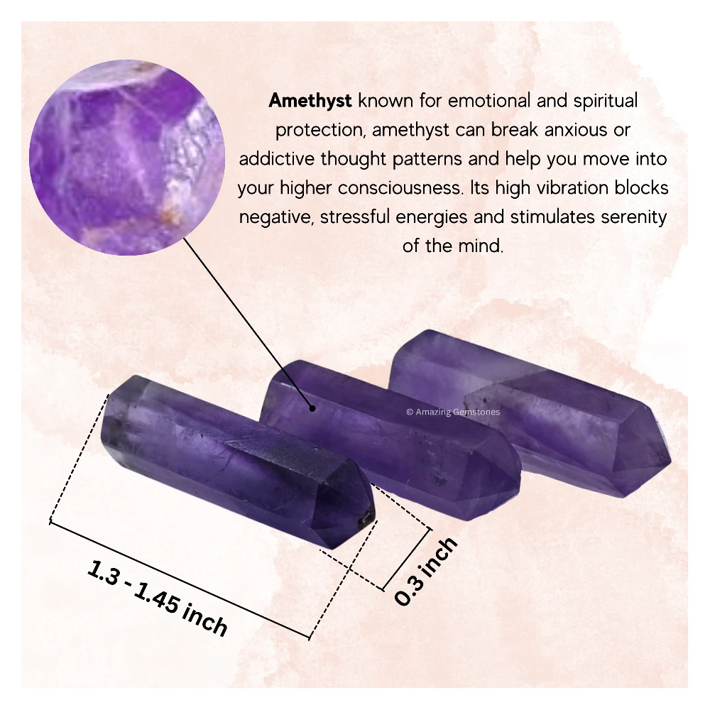 Amethyst Pencil Points (Set of 3)
