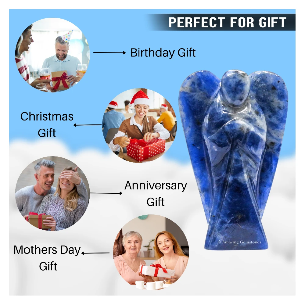 Sodalite Angel Figurine (1.5 Inch)