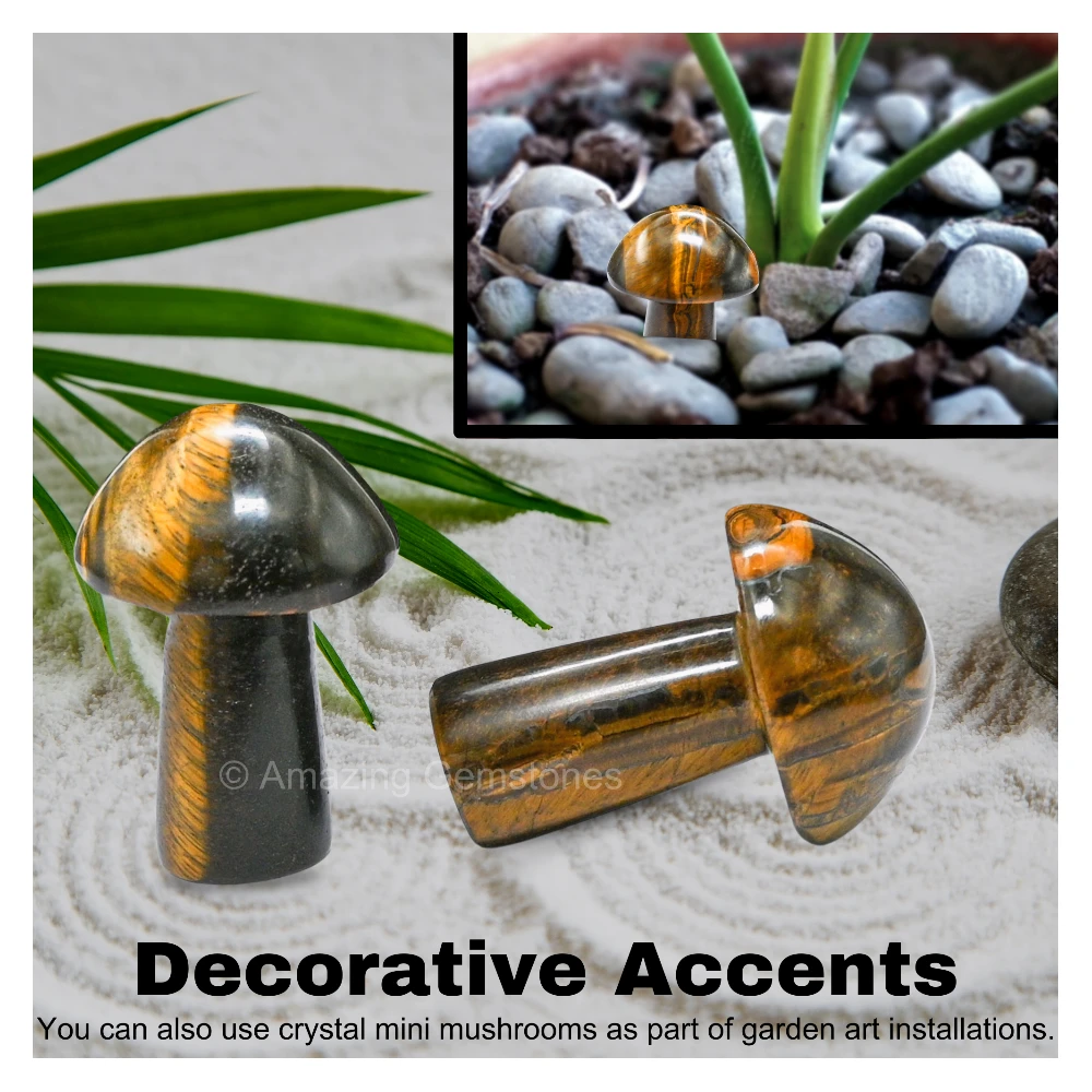 Tiger Eye Crystal Mushroom
