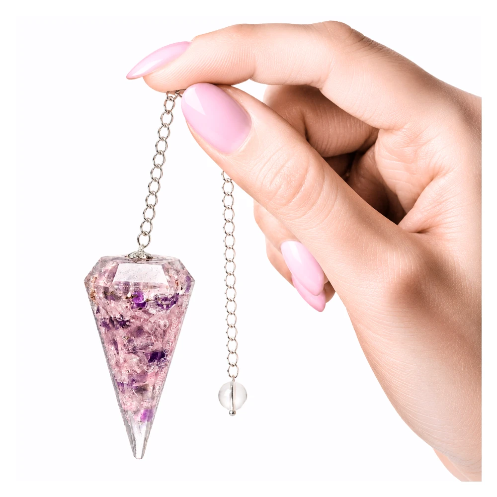 Rose Quartz Amethyst Clear Quartz Orgone Pendulum (Mix)