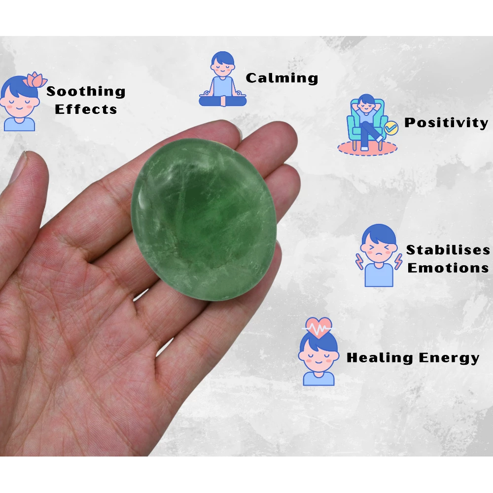 Green Fluorite Palm Stone