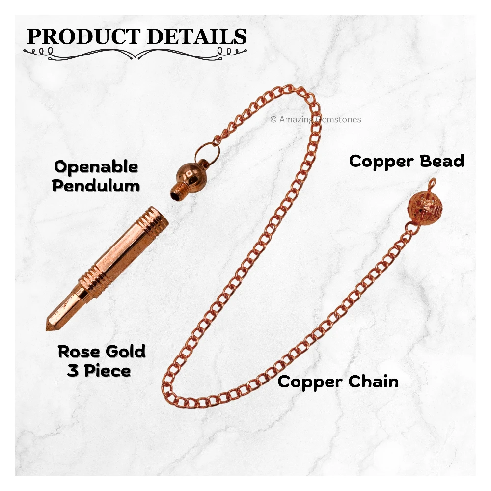 Copper Metal Pendulum - Rose Gold 3 Piece (MP14)
