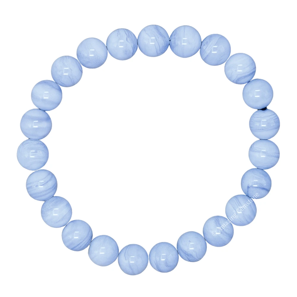 Blue Lace Agate Bracelet (Strechable)