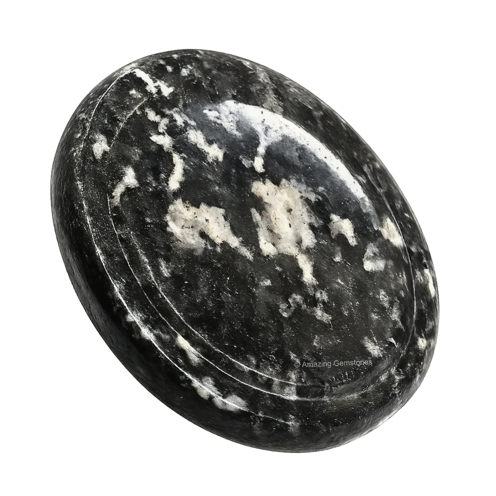 Black and White Tourmaline Worry Stone