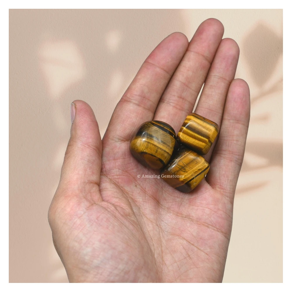 Tumbled Tiger Eye Crystals Stones (1 oz)