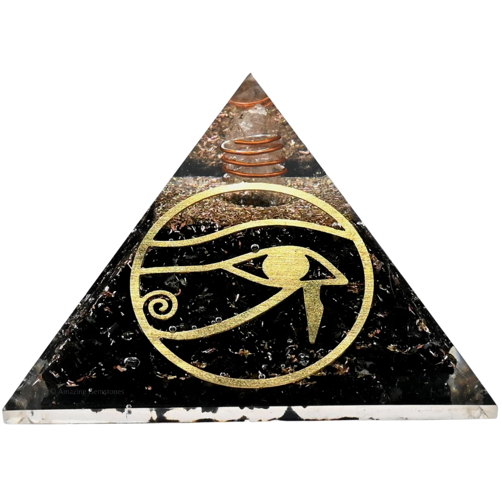 Shungite Orgone Pyramid - Eye of Ra