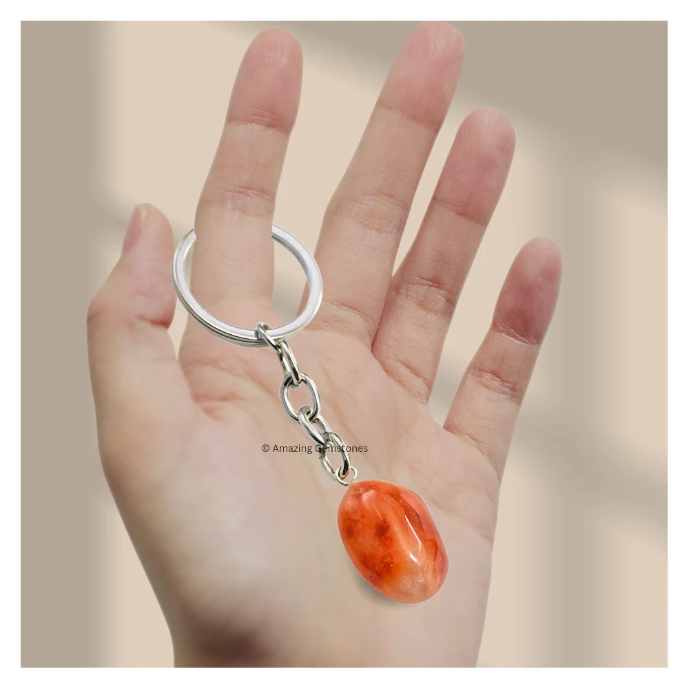 Carnelian Keychain Keys Holder (Tumble)