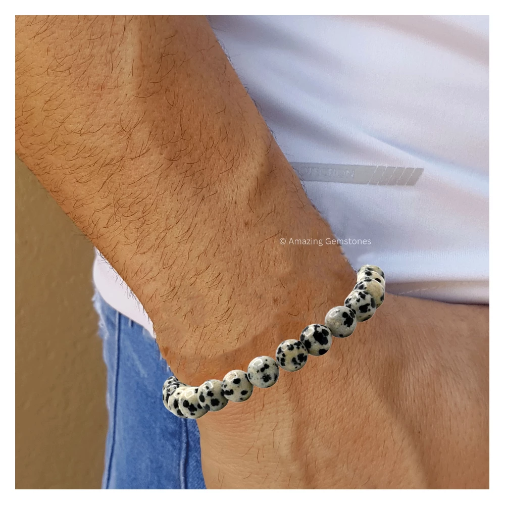 Dalmatian Jasper Bracelet (Adjustable)