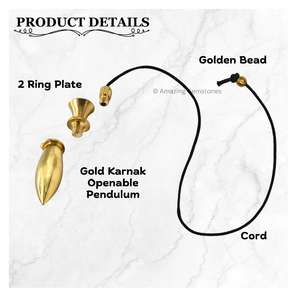 Copper Metal Pendulum - Gold Karnak 2 Ring Plate (MP83)