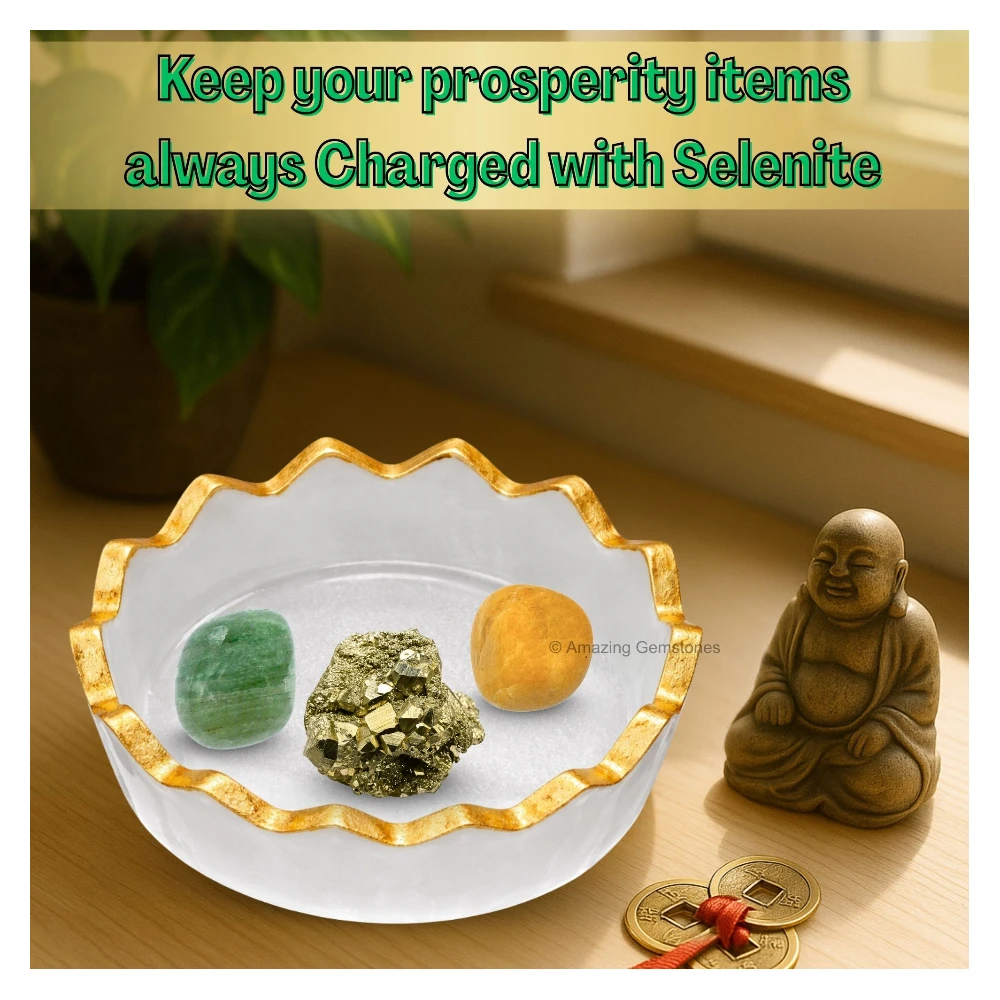 Money Bowl with Golden Rim For Feng Shui Wealth Attraction