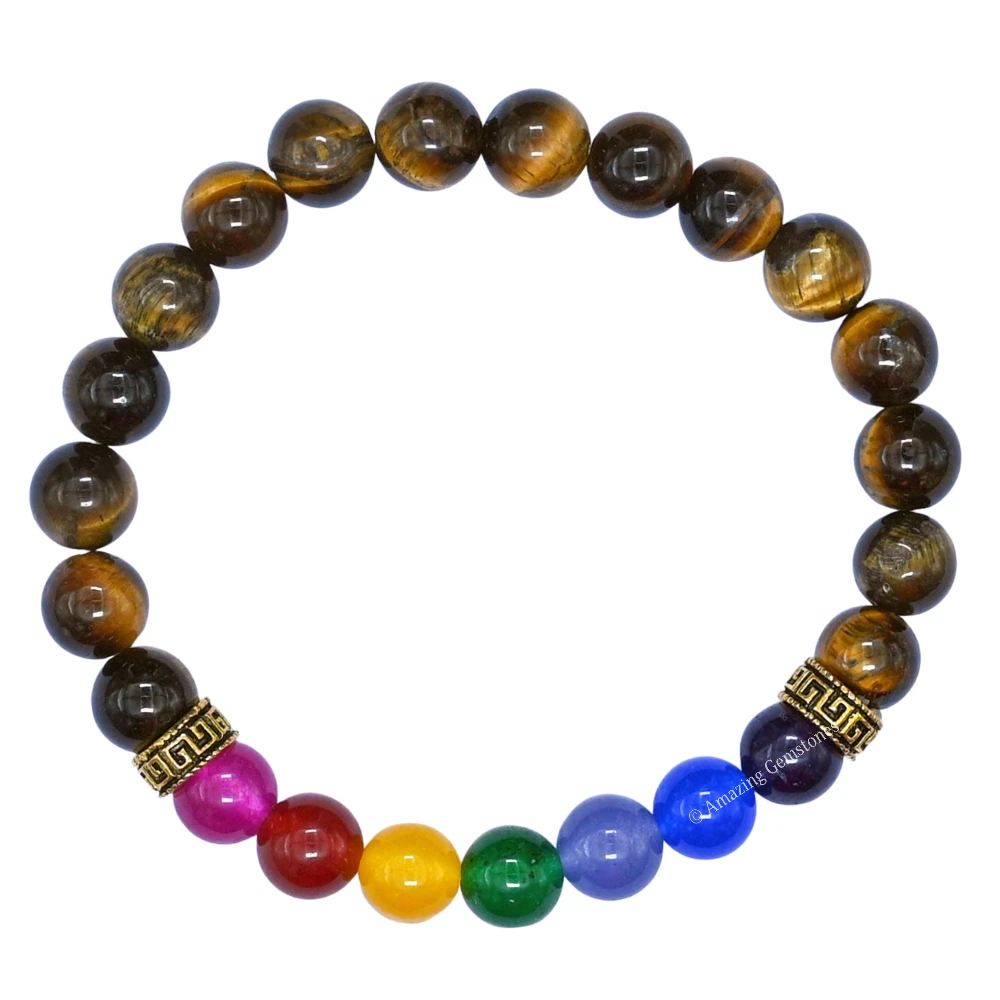 Tiger Eye Chakra Bracelet (Strechable)