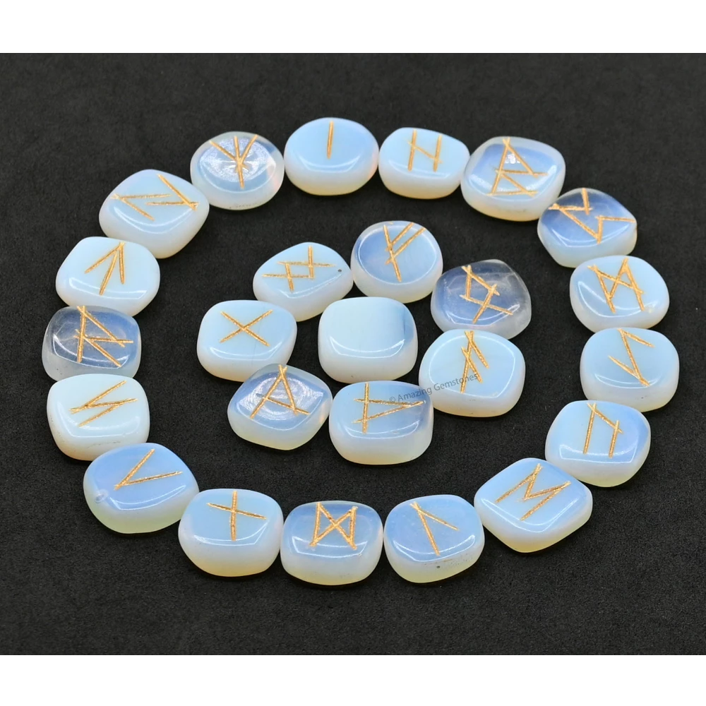 Opalite Rune Stones Set (Premium)