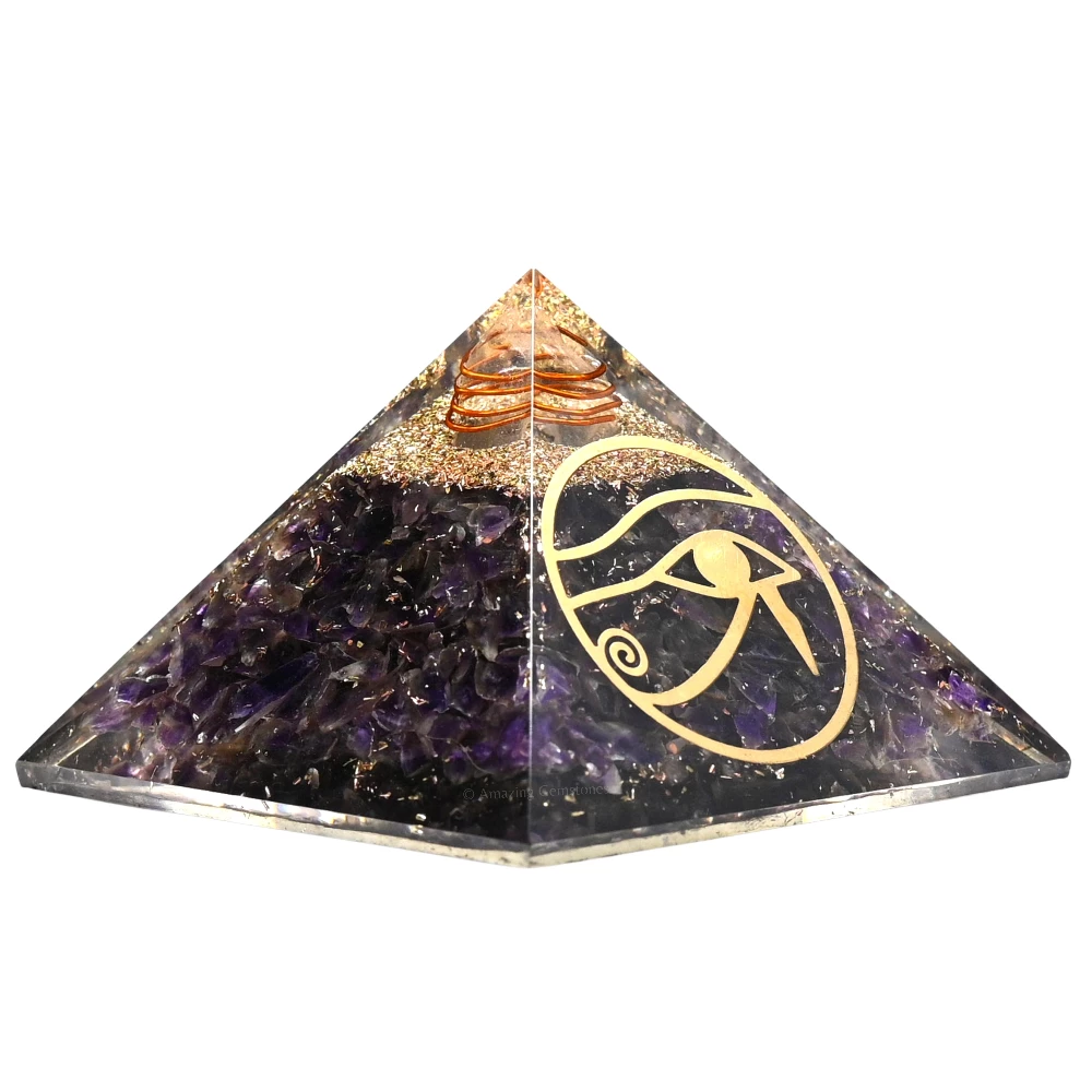 Amethyst Orgone Pyramid - Eye of Ra