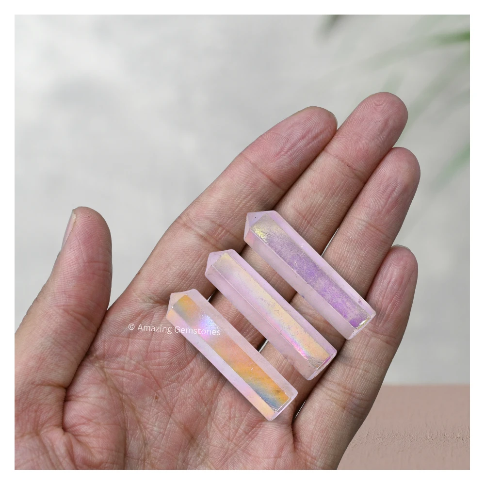 Angel Aura Rose Quartz Pencil Points (Set of 3)