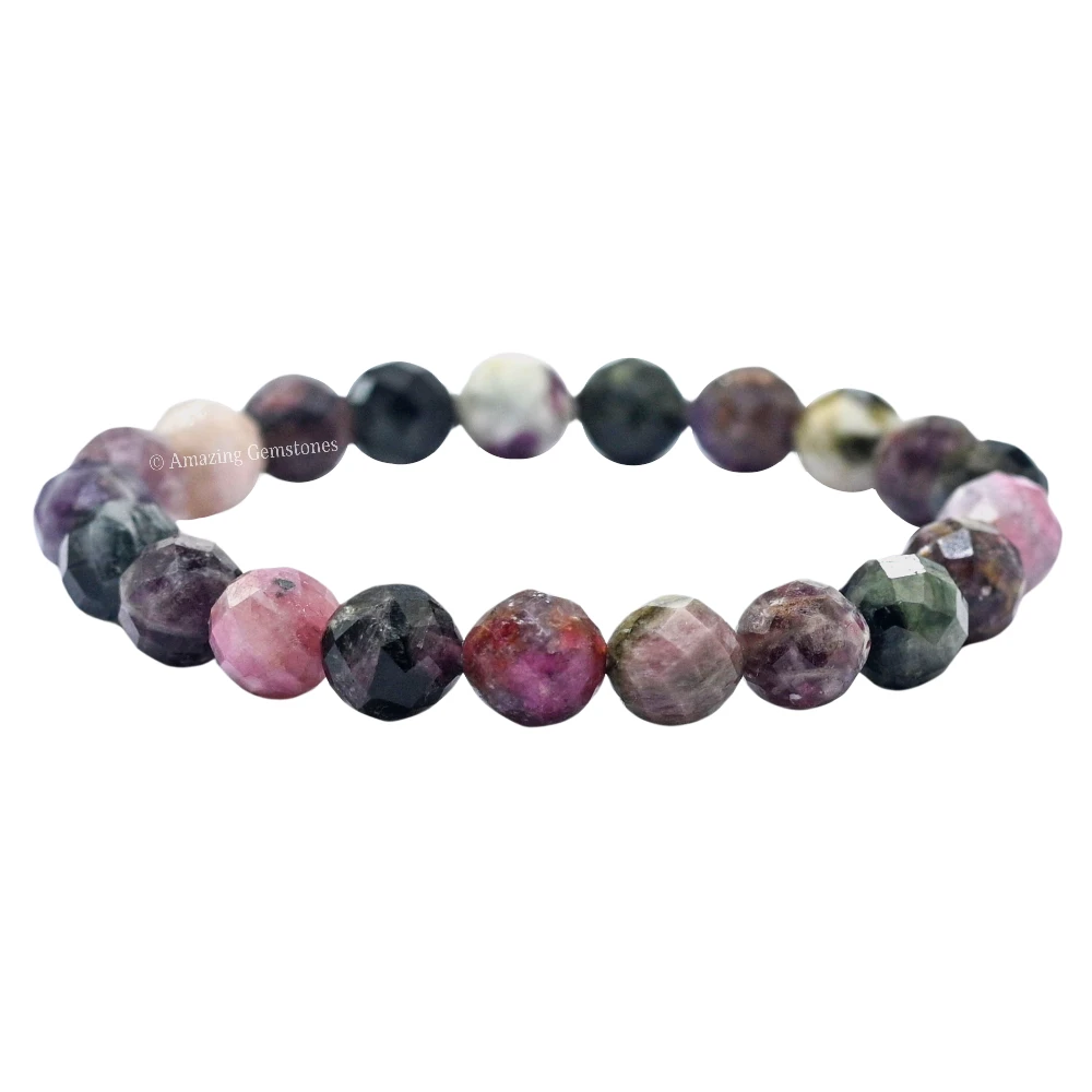 Multi Tourmaline Bracelet (Faceted) (Stretchable)