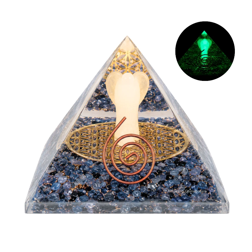 Iolite Orgone Pyramid - Angel Glow in Dark