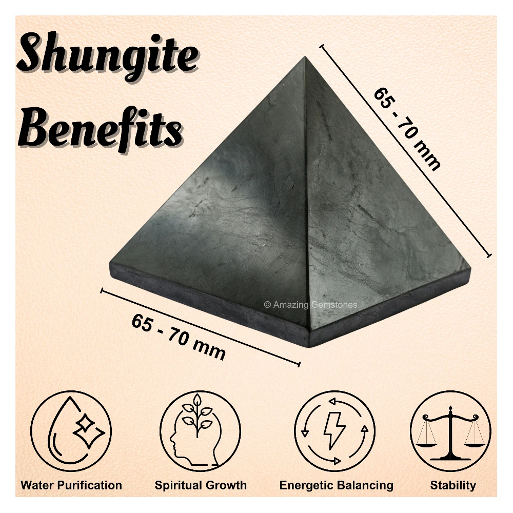 Shungite Pyramid (65-70 mm)