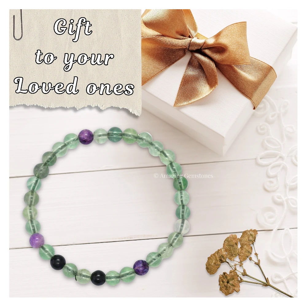Multi Fluorite Healing Crystal Bracelets - 6mm Beads