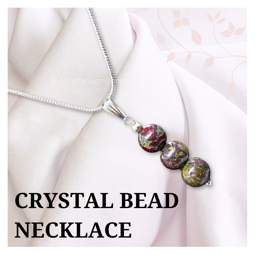 Dragon Bloodstone Bead Pendant (Silver)
