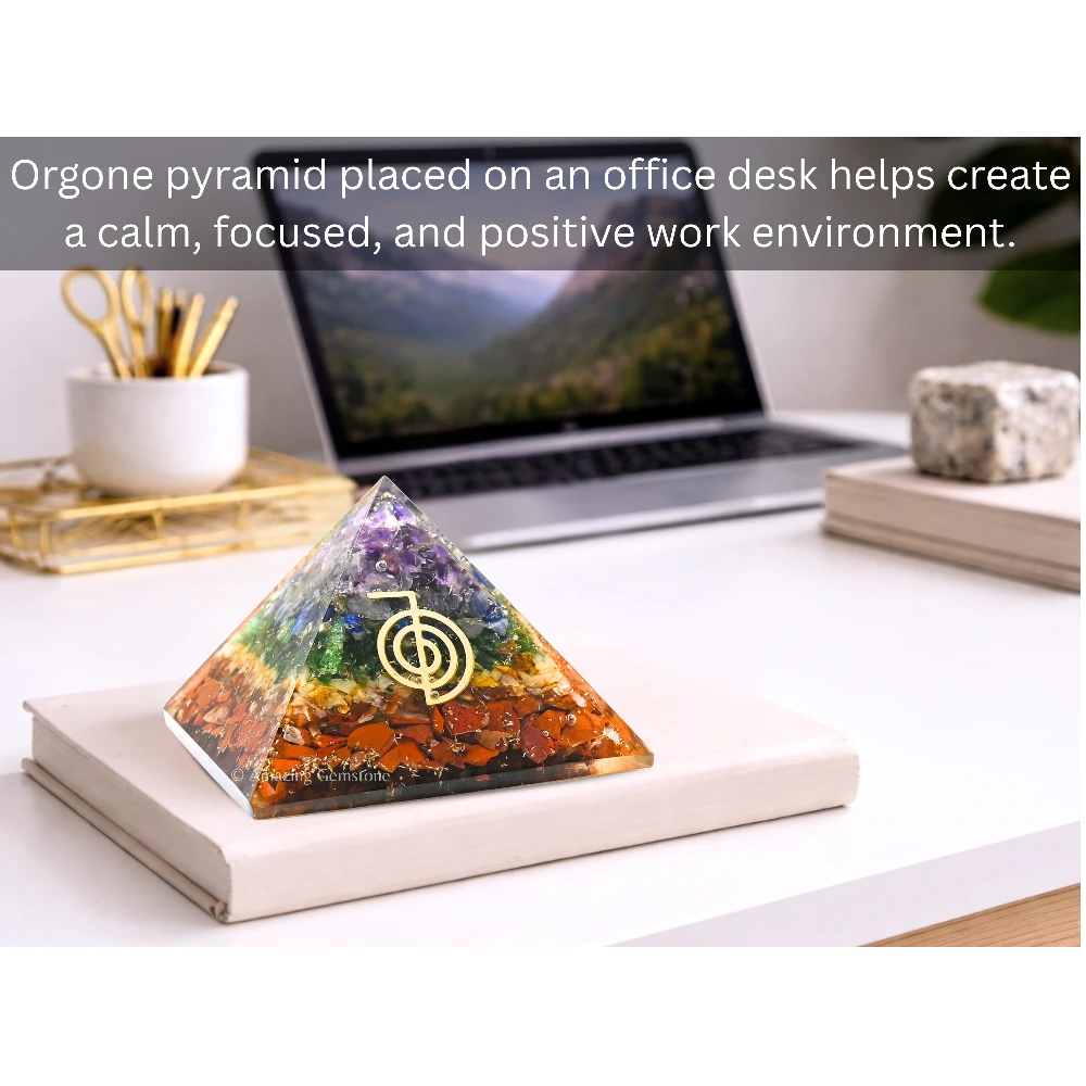 Natural Chakra Orgone Pyramid - Reiki