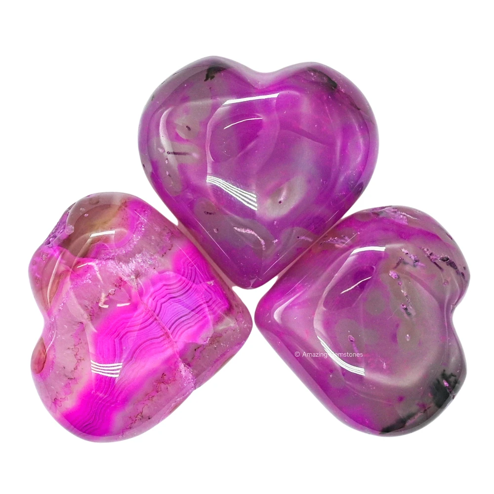 Pink Onyx Agate Heart