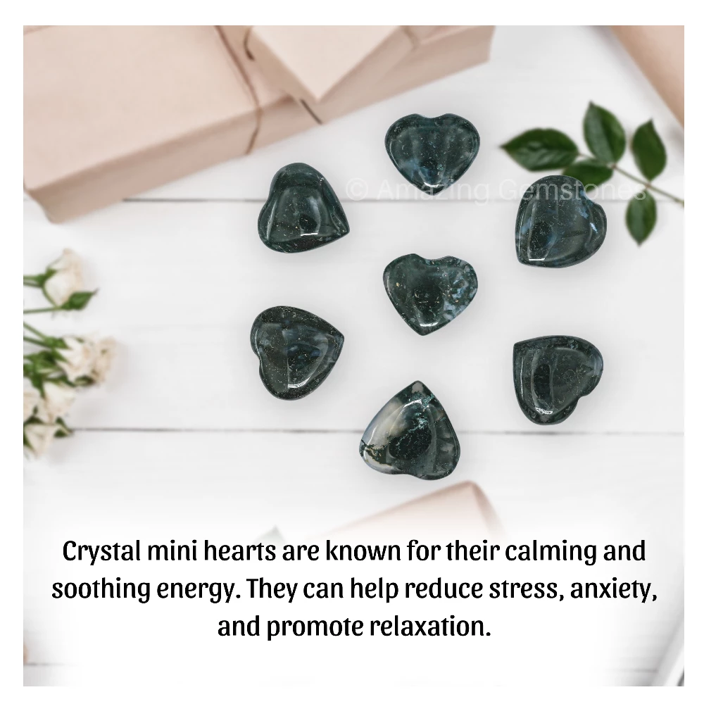 Moss Agate Heart (Pack of 2)