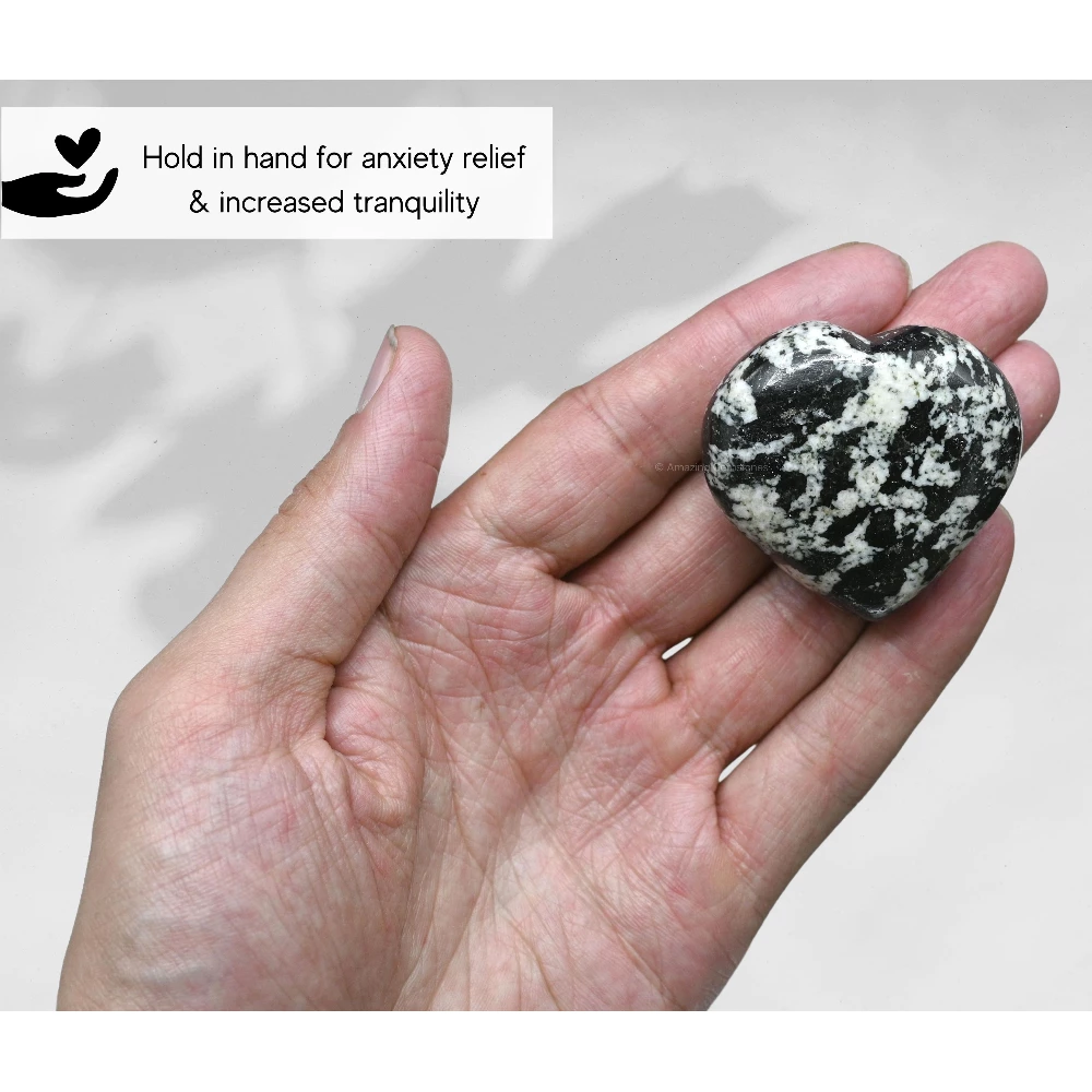 Black and White Tourmaline Heart