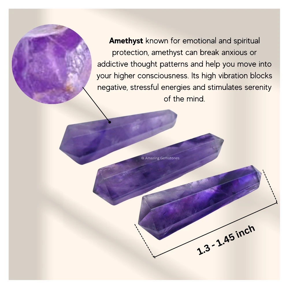 Amethyst Pencil Points (Double Terminated) (Set of 50)