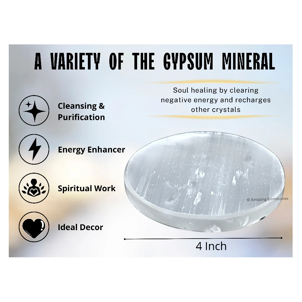 Selenite Charging Plate for Crystals (4 Inch)