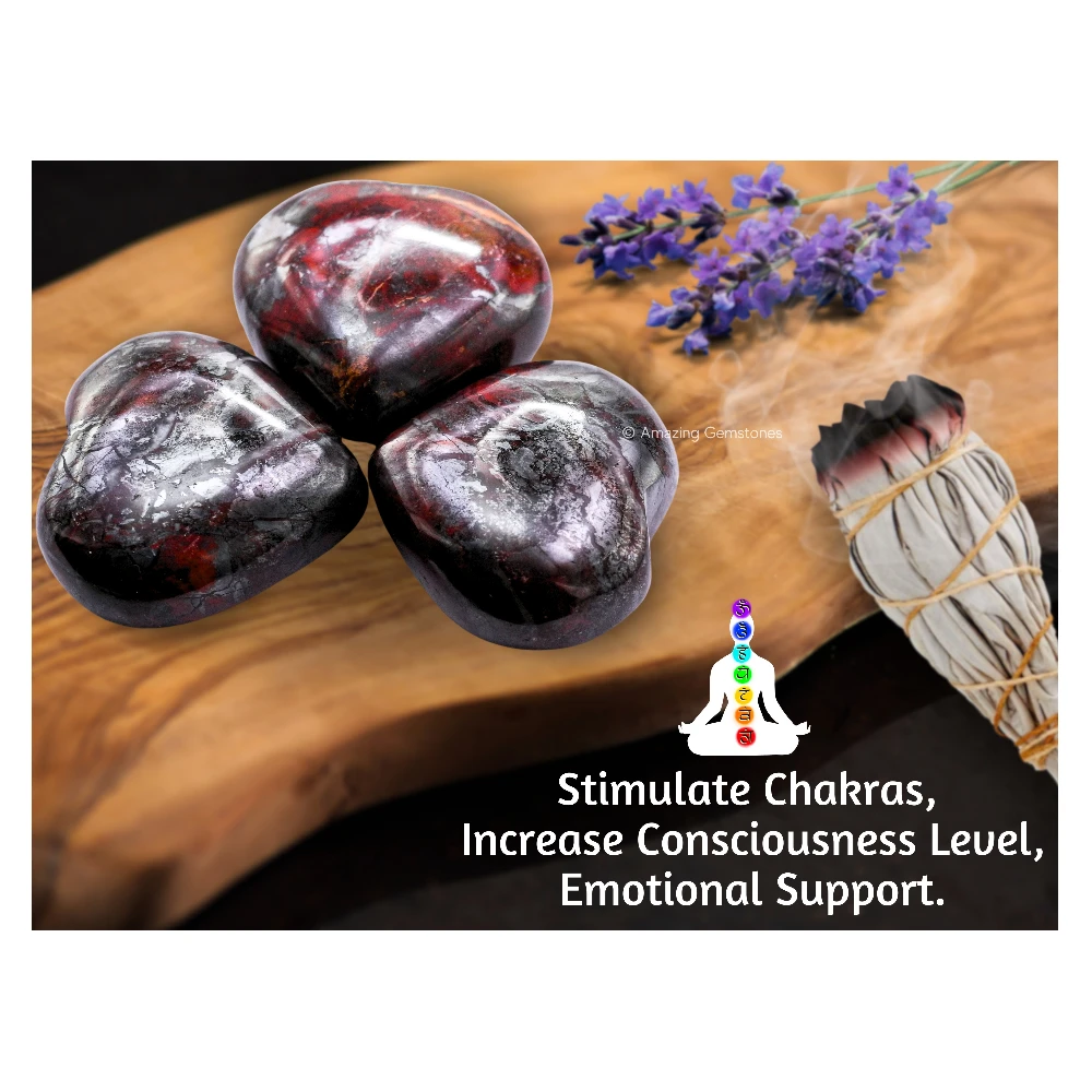 Red Jasper Hematite Heart