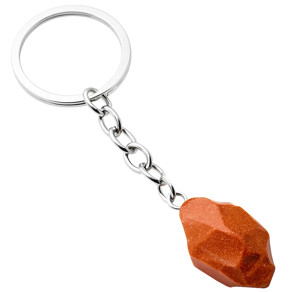 Red Goldstone Keychain Keys Holder (Raw)