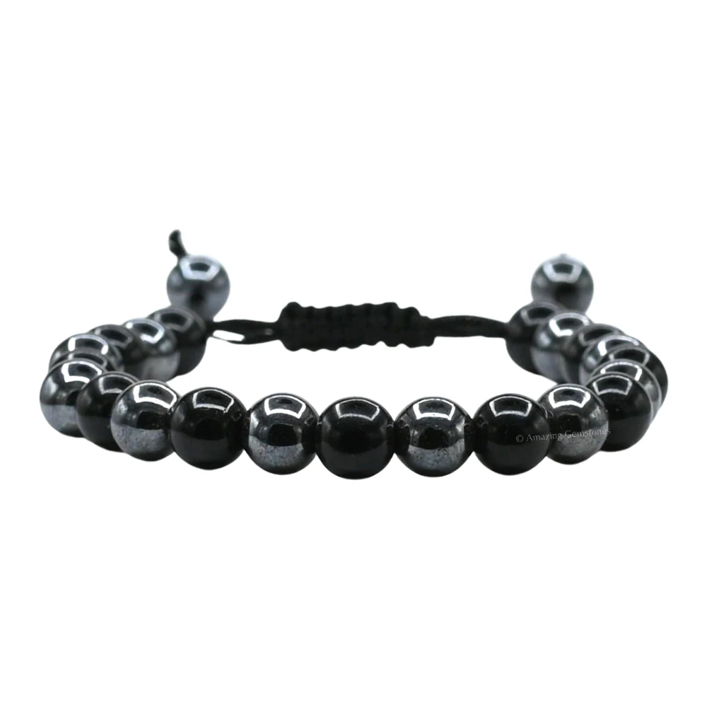 Black Obsidian and Hematite Bracelet
