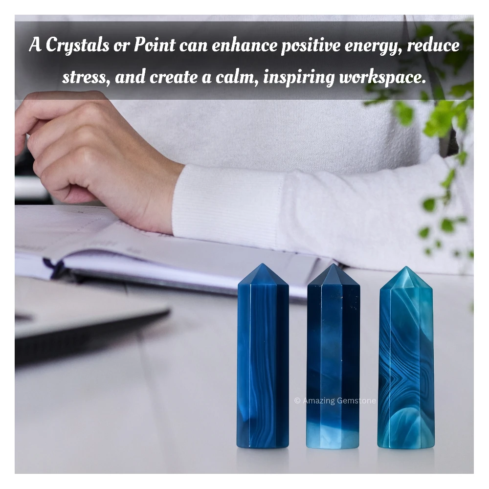 Blue Onyx Pencil Points (Set of 3)