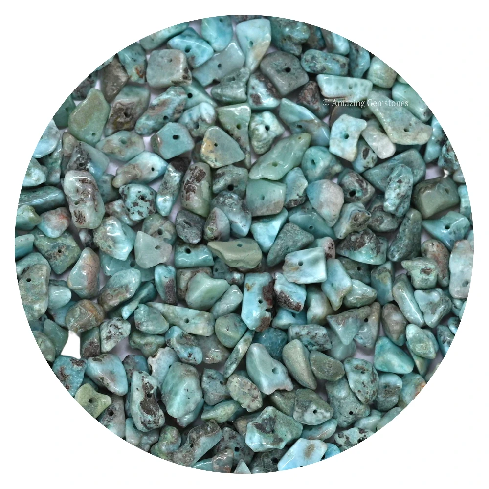 Larimar Chips - Pre Drilled