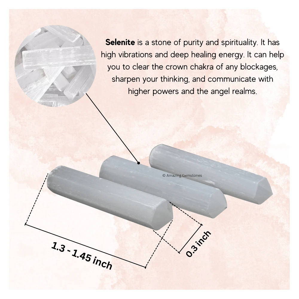 Selenite Pencil Points (Set of 50)