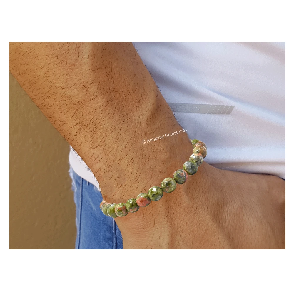 Unakite Bracelet (Faceted-Adjustable)