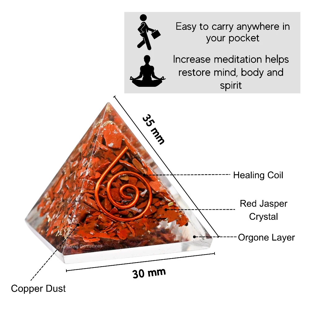 Red Jasper Orgone Pyramid - Mini