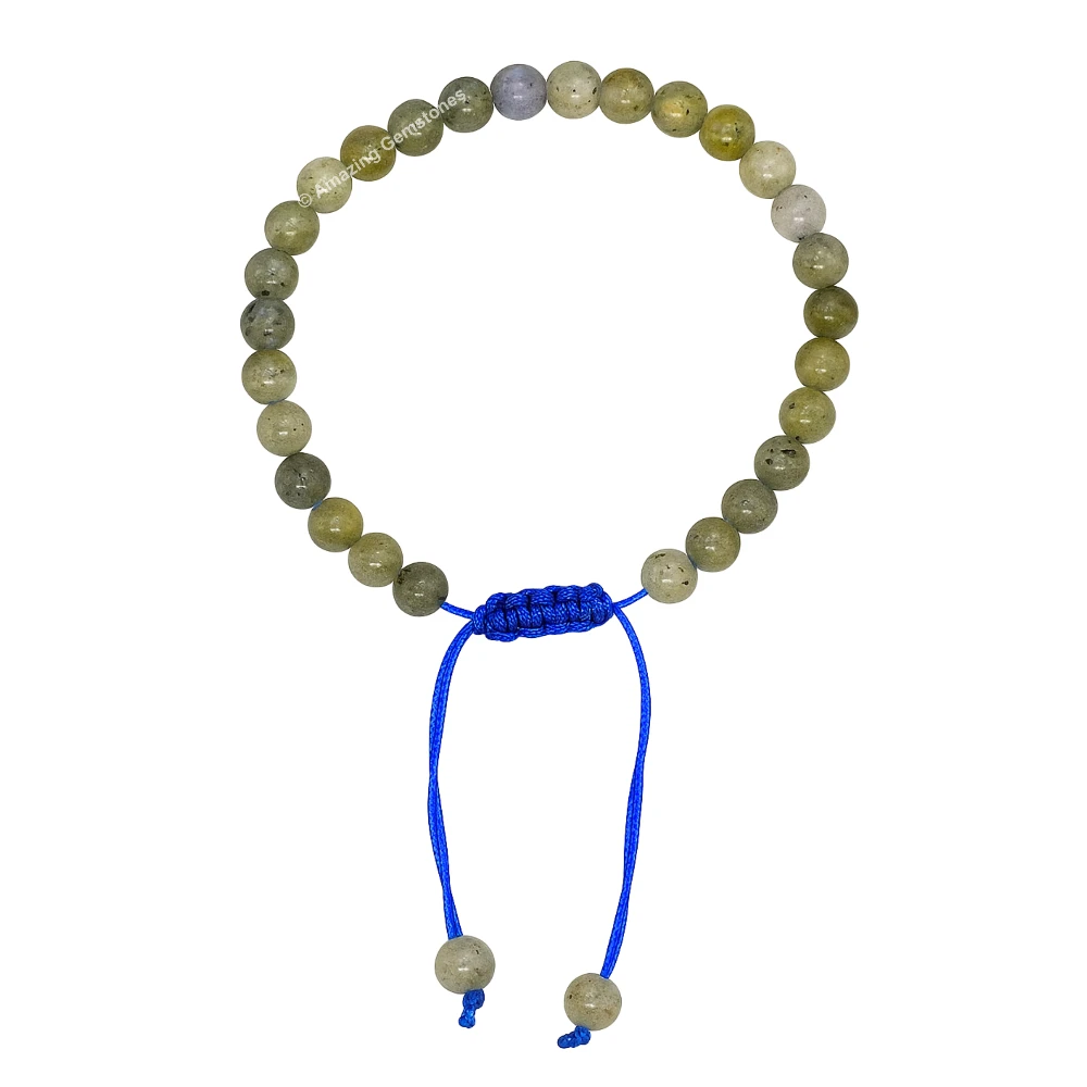 Labradorite Healing Crystal Bracelets - 6mm Beads (Adjustable)