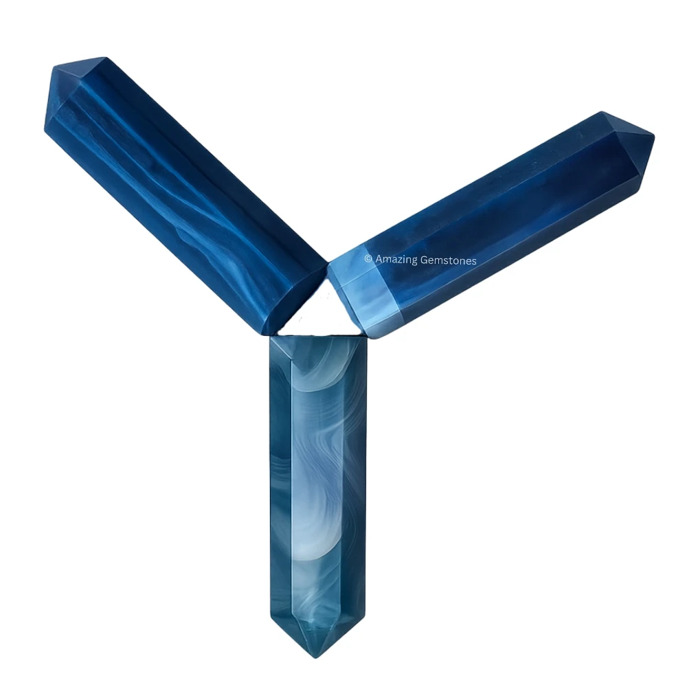 Blue Onyx Pencil Points (Set of 3)