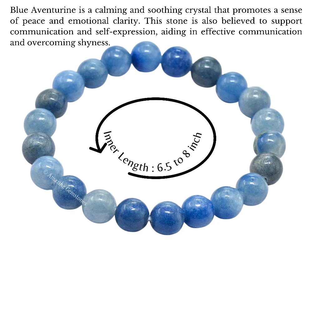 Blue Aventurine Bracelet (Strechable)