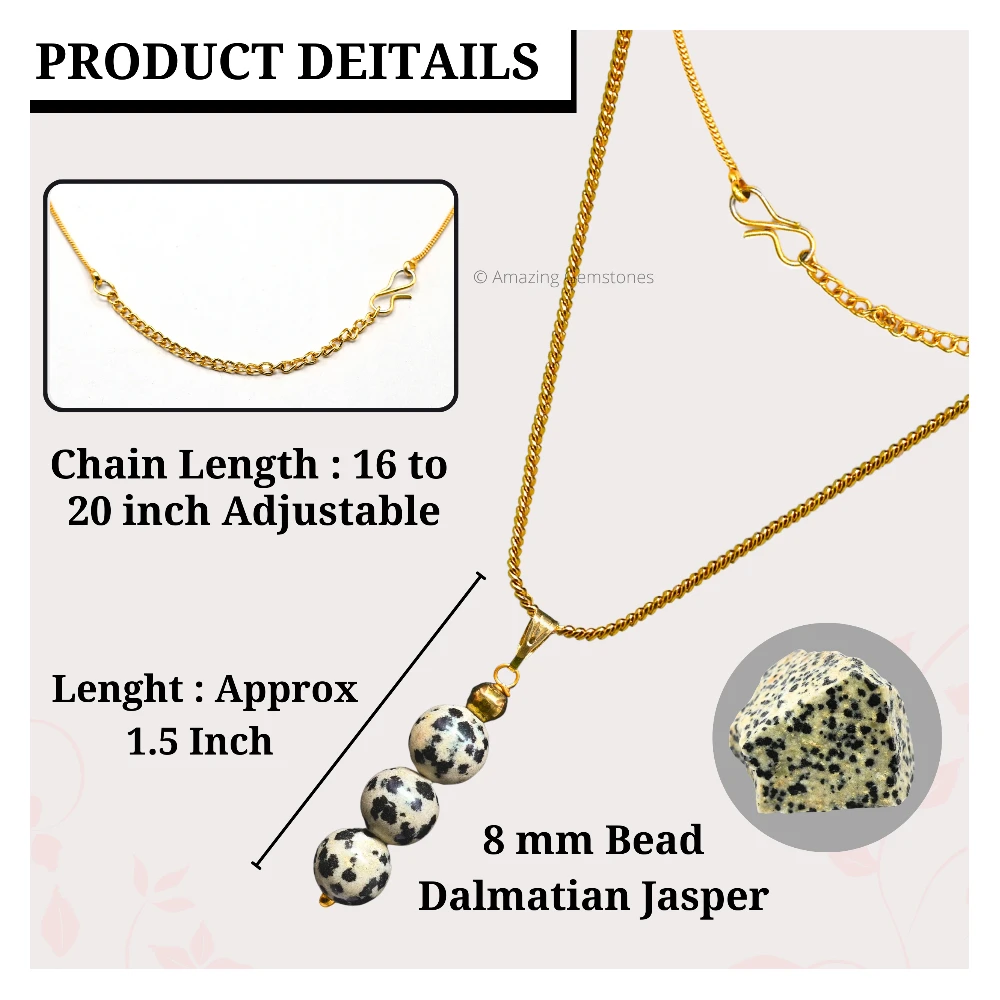Dalmatian Jasper Bead Pendant (Gold)
